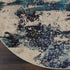 2' X 4' Ivory And Teal Blue Abstract Power Loom Non Skid Area Rug